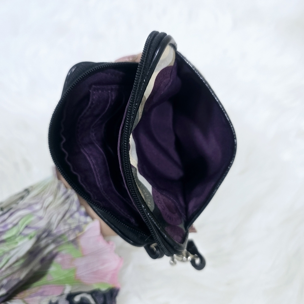 Coach Madison Signature Satin purple,white,gray and black wristlet . - Picture 11 of 13